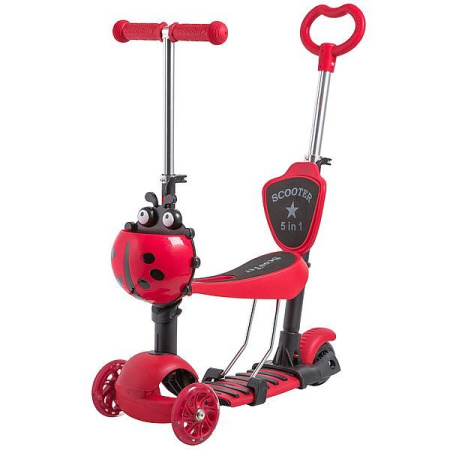 Самокат Novatrack Disco-kids 135209 трансформер красный