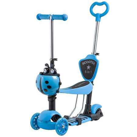 Самокат Novatrack Disco-kids 135207 трансформер голубой