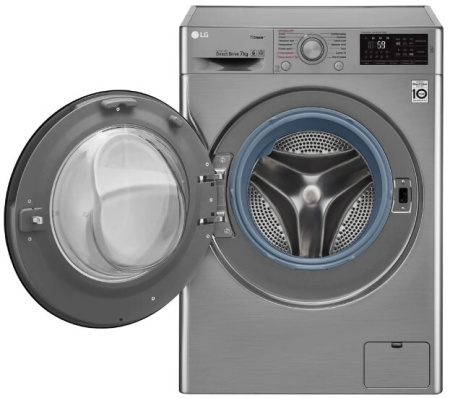 Стиральная машина с фронтальной загрузкой LG F2M5HS6S, Max загрузка - 7кг, Max отжим - 1 200об/мин., цвет Серебристый