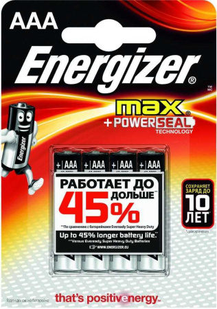 Эл.питания Energizer MAX LR03/E92 AAA FSB4 (1BL-4шт)