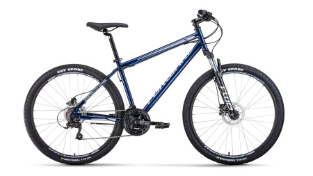 Велосипед Forward Sporting 27.5 3.0 disc (27.5"  21ск. рост 19") 2020-21 темно-синий/серый