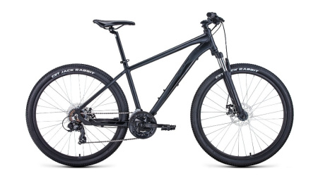 Велосипед Forward Apache 27.5 2.0 disc (27.5" 21ск. рост 15") 2020-21 черный матовый/черный