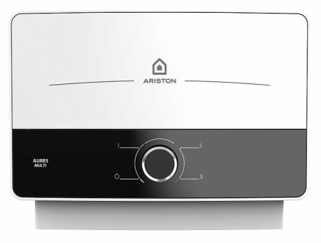 Водонагреватель проточный Ariston Aures M 7.7, Прямоугольная, Цвет Белый