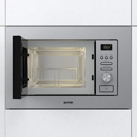 Встраиваемая микроволновая печь Gorenje BMI201AG1X, цвет Серебристый, 20 л.