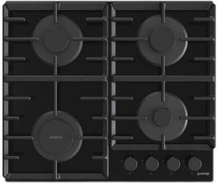 Встраиваемая варочная панель Газовая Gorenje GT642SYB, 60 см, цвет Чёрный