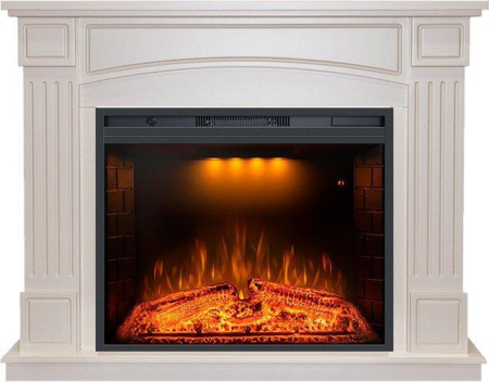 Каминокомплект: Портал Boston слоновая кость с очагом Royal Flame Emerald 28RF