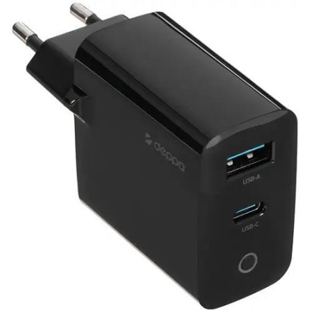 СЗУ Deppa USB + Type-C PD QC 3.0 33Вт Black 11430