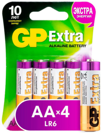 Эл.питания GP Extra alkaline AA LR06-4BL