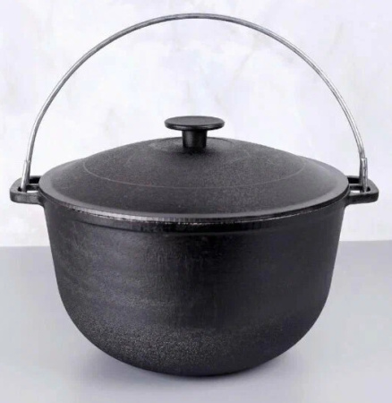 Казан чугунный Гардарика походный с дужкой и алюм. крышкой 6 л ГА1506-6