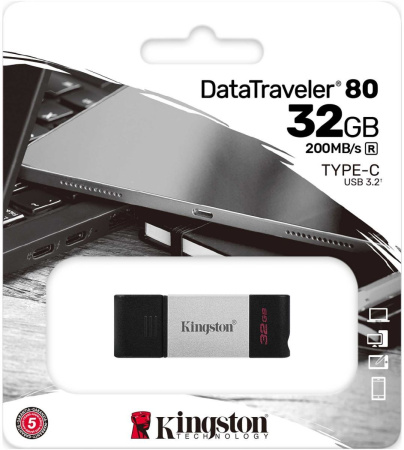 USB накопитель 32Gb USB3.2 Kingston DT80 Type-C