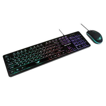 Проводной комплект клавиатура + мышь Dialog KMGK-1707U RGB Led (USB) Black
