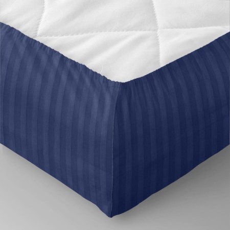 Простыня на резинке Verossa Stripe 180/200/30 Indigo Сатин 784518