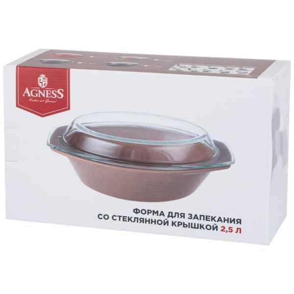 Форма для запекания Agness 2,5 л 35,5х21,3х13,4 см 189-310