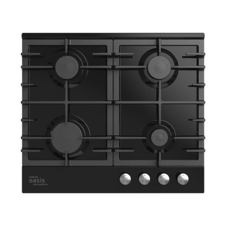 Встраиваемая варочная панель Газовая Oasis P-MBP, 58 см, цвет Чёрный