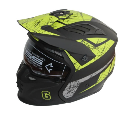 Мотошлем RACER JK902 (XL) черный/желтый