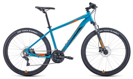Велосипед Forward Apache 27.5 3.0 disc (27.5"  21ск. рост 17") 2020-21 бирюзовый/оранжевый