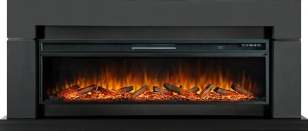 Каминокомплект: Портал Lindos серый графит с очагом Royal Flame Vision 60 LOG LED