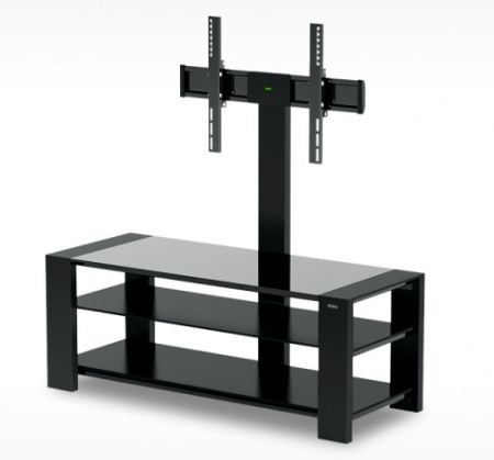 Тумба Holder TV-32110 стекло черное/опора черная