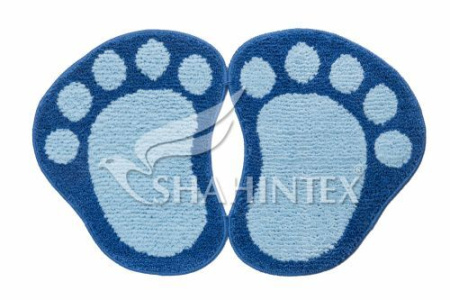 Коврик Shahintex Лапки Microfiber разделенные 50*80 Синий 56