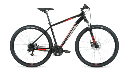 Велосипед Forward Apache 29 2.2 S disc (29"  21ск. рост 17") 2020-21 черный/красный