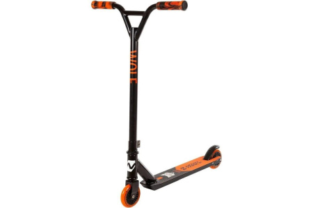 Самокат Novatrack Wolf EL 100P.WOLF.BOR21 черно-оранжевый