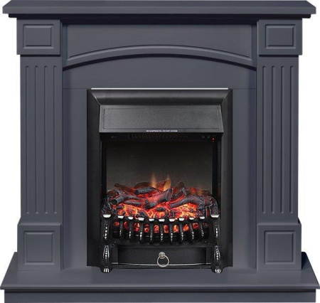 Каминокомплект: Портал Boston STD серый графит с очагом Royal Flame Fobos FX Black