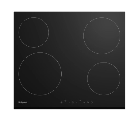 Встраиваемая варочная панель Электрическая Hotpoint HR 6T1 B, 58 см, цвет Чёрный