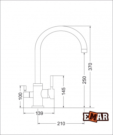 Смеситель Emar 3007 PVD Coppery