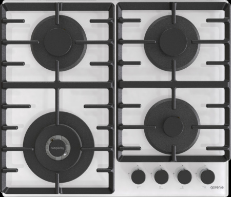 Встраиваемая варочная панель Газовая Gorenje GTW642SYW, 60 см, цвет Белый