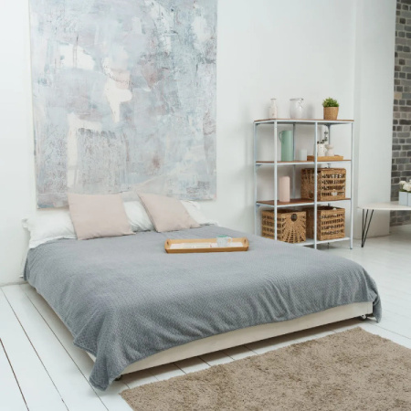 Плед Casa Conforte Nonna Inspiration 200х220 микрофибра дымчато-серый 6154617
