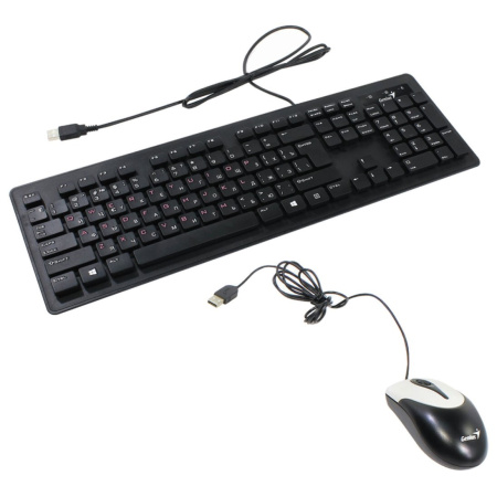 Проводной комплект клавиатура + мышь Genius SlimStar C115 (USB) Black