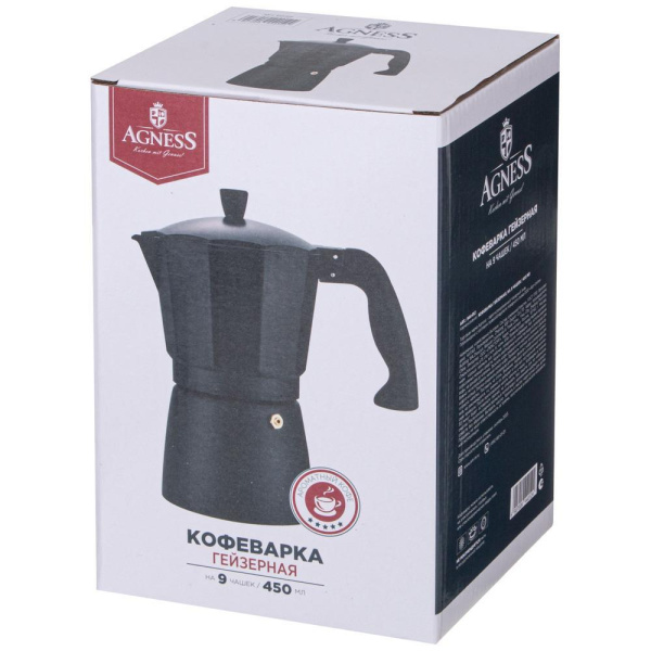 Гейзерная кофеварка Agness Bonjour 450 мл 944-012
