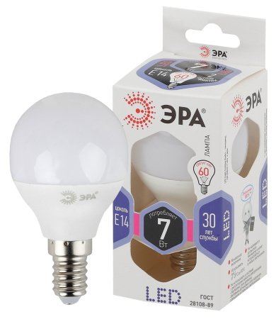 Лампа Эра LED smd P45-7W-860-E14