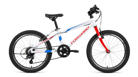 Велосипед Forward Rise 20 2.0 (20"  7ск. рост 11") 2018-19 белый/красный