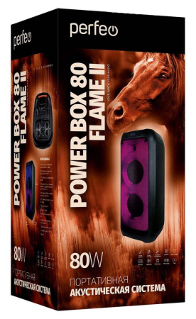 Портативная колонка Perfeo Power Box 80 Flame II Black