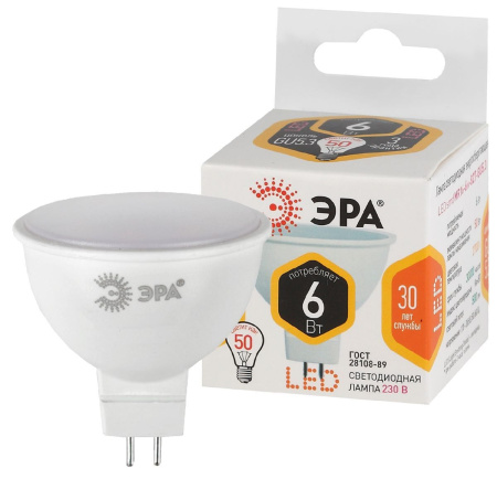 Лампа Эра LED smd MR16-6W-827-GU5.3