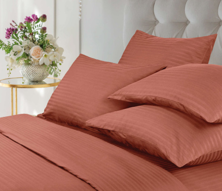 КПБ 1,5 сп Verossa Stripe Terracotta 70/70 Сатин 747407