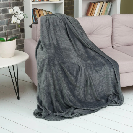 Плед Casa Conforte Nonna Inspiration 200х220 микрофибра темно-серый 6154619