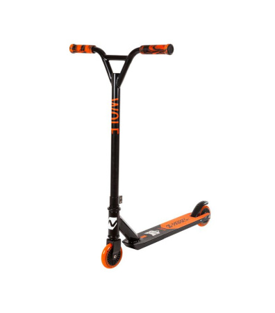 Самокат Novatrack Wolf EL 100P.WOLF.BOR21 черно-оранжевый