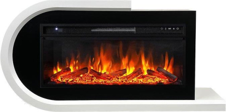Каминокомплект: Портал Basel L белый, черный с очагом Royal Flame Vision 42 LOG LED