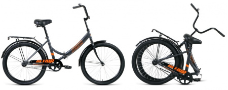 Велосипед Altair City 24 (24" 1 ск. рост 16" скл.) 2019-20 серый/оранжевый