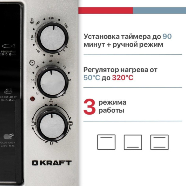 Электропечь Kraft KF-MO 3800 GR
