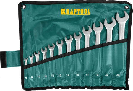 Набор комбинированных ключей KRAFTOOL 6-24 мм, 12шт