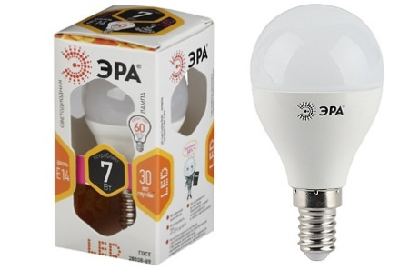 Лампы Эра LED smd P45-7W-827-E14