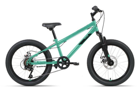 Велосипед Altair MTB HT 20 2.0 D (20" 6ск. рост 10,5") 2021-22 мятный/черный