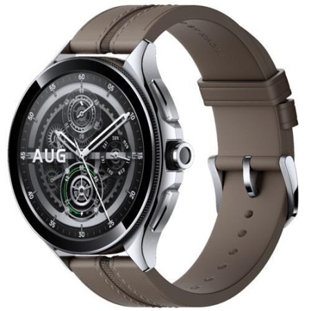 Smart-часы Xiaomi Watch 2 Pro Silver Case with Brown Leather Strap