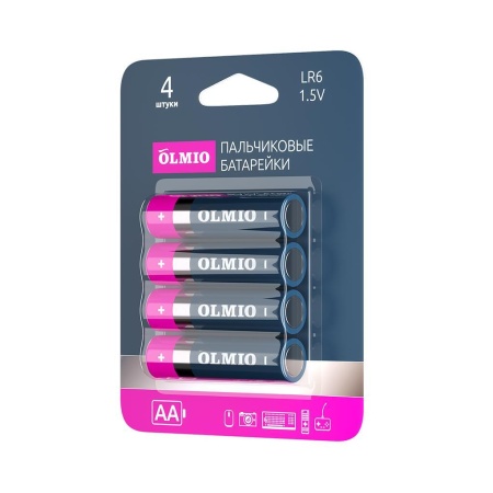 Эл.питания Olmio LR06/4BL AA (1BL-4шт) Alkaline