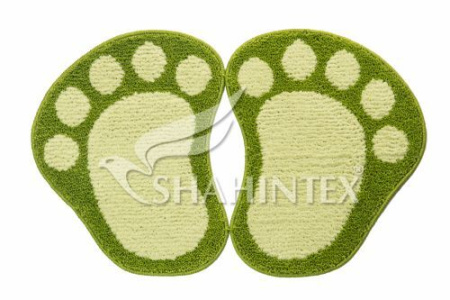 Коврик Shahintex Лапки Microfiber разделенные 50*80 Салатный 58