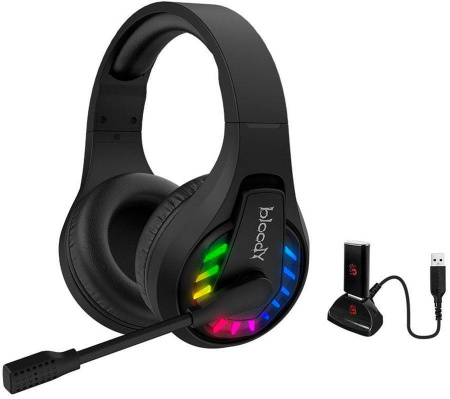 Гарнитура A4Tech Bloody GR230 RGB Led (WirelessUSB, 3.5jack, BT5.2) Black