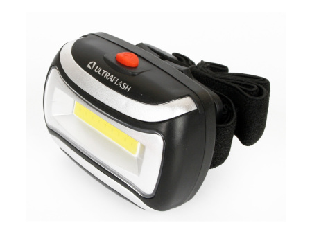 Фонарь налобный Ultraflash LED5380 (3xR03) 1св/д COB(100lm), 3W, 3 реж., черный/пластик